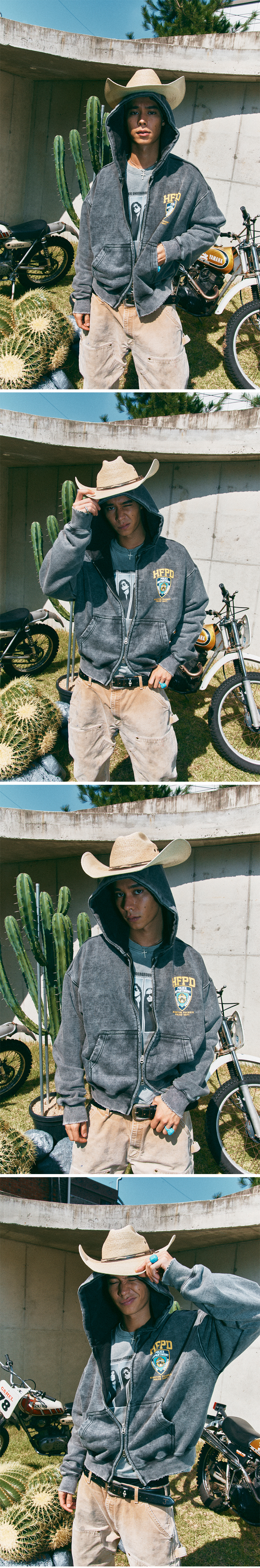 MUSINSA公式 | HIGHTIDE FRANKIE HFPD HOOD ZIPUP BLACK