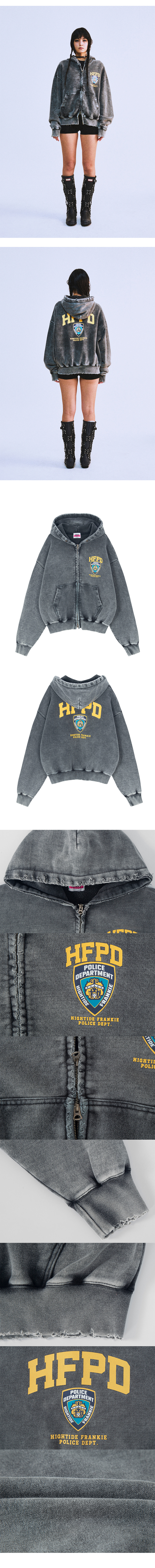 MUSINSA公式 | HIGHTIDE FRANKIE HFPD HOOD ZIPUP BLACK